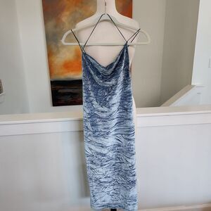Topshop Blue Midi Dress Size 4